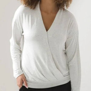 Soma White V-Neck Sweatshirt